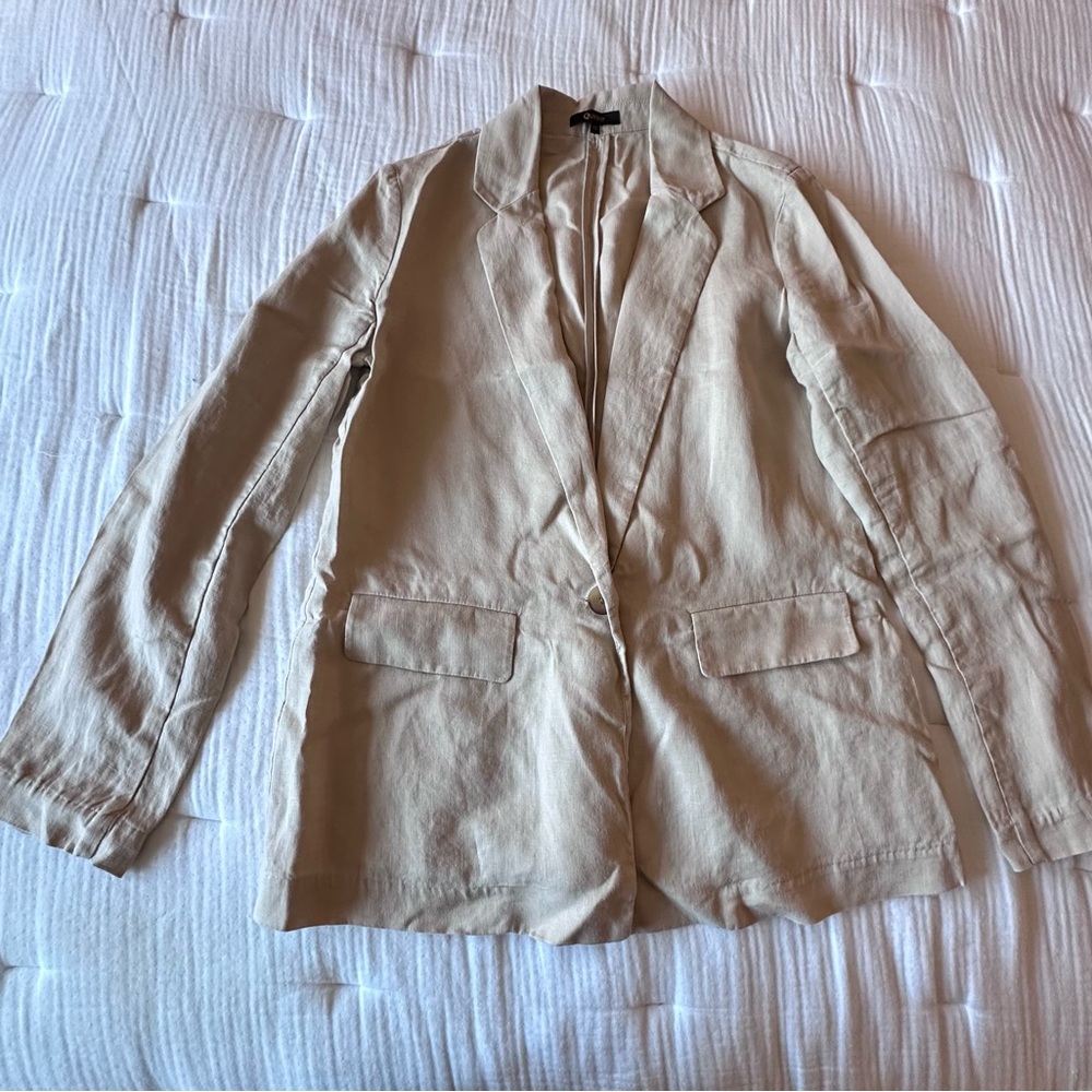 Quince Linen Tan Blazer Lightweight